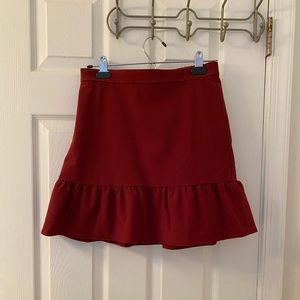 NEW W/O TAGS: Jcrew ruffle mini skirt - red!